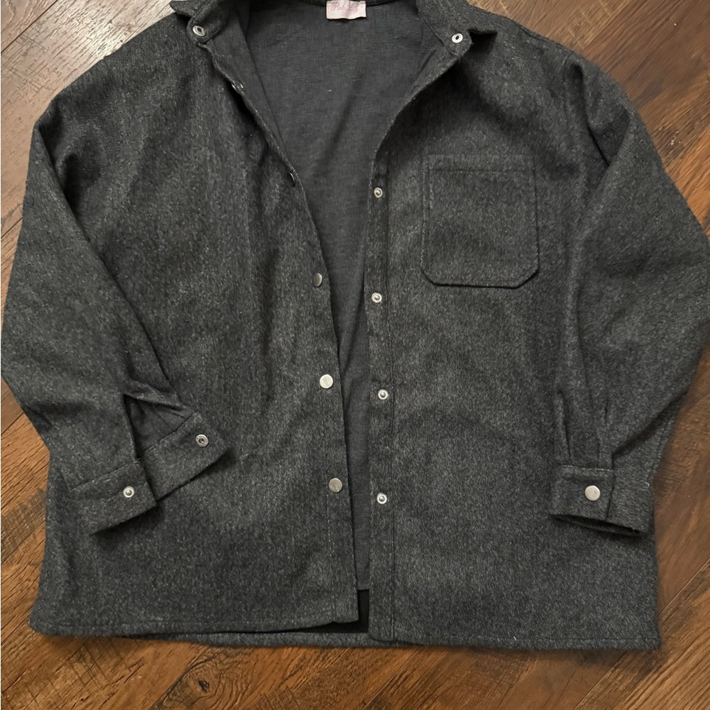 Pink Lily Charcoal Shirt Jacket